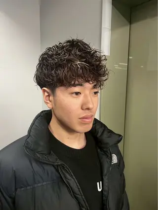 ショート パーマ メンズ ニュアンスパーマ/ ウルフ/ときなのヘアスタイル