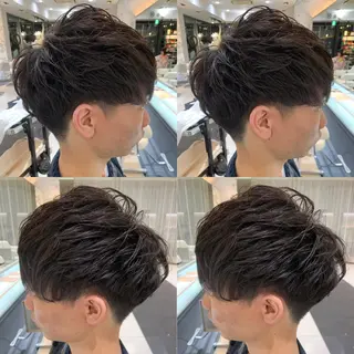 ショート パーマ メンズ 赤み消しカラー /透明感カラー 上長のヘアスタイル