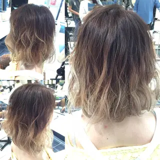 ミディアム カラー ✂️小顔カット✂️ 山本有紀のヘアスタイル