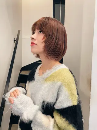ショート カラー ボブ／パーマ指名 No. 1🍃れんとのヘアスタイル