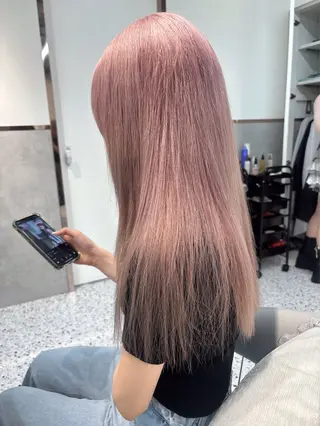 ミディアム rina／ベージュ ワンホン/韓国ヘアのヘアスタイル