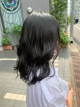 セミロング カラー ヘアアレンジ 髪質改善/縮毛矯正 艶カラー/珠聡のヘアスタイル