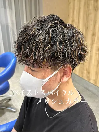 ショート カラー パーマ メンズ men’s salon NOA solte. 【メンズサロン ノアソルテ】所属・メンズパーマ職人 加藤 弘貴のヘアスタイル