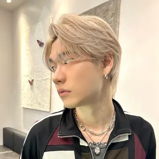 ショート カラー メンズ 岡田大志🇰🇷 中/韓メンズヘアのヘアスタイル