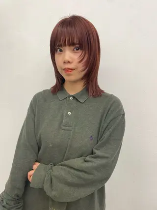 ミディアム カラー sakura🌸 レイヤー/韓国ヘアのヘアスタイル