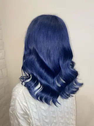 ミディアム ゆぴ☾‪/推しカラー /ハイトーンのヘアスタイル