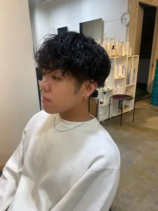 ミディアム パーマ RIN／韓国ヘア レイヤーカットのヘアスタイル