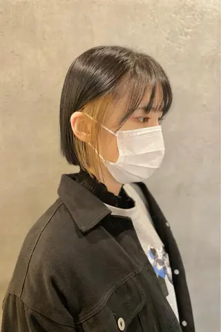 ミディアム カラー 菊地 紗矢のヘアスタイル