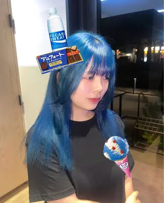 セミロング カラー 岡山ハイトーン・ ルーツカラー/こもものヘアスタイル