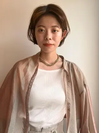 ショート カラー パーマ CEINE【セーヌ】 三軒茶屋のヘアスタイル