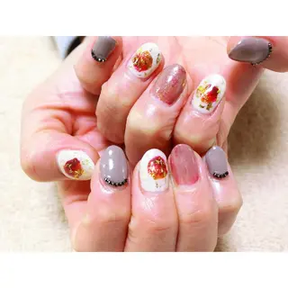 ネイル 痛ネイル/ワンホン/ フィルイン/長さだしのネイルデザイン