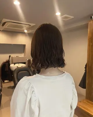 ミディアム カラー パーマ akane/ボブ /オリーブ/ブラウンのヘアスタイル