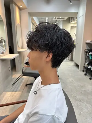 ショート パーマ メンズ 木下 健心のヘアスタイル