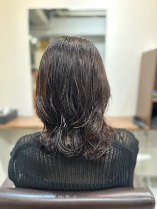 ミディアム カラー パーマ 巻けるケア縮毛矯正✨ ケアカラー✨山下のヘアスタイル