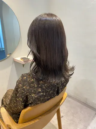 セミロング カラー 当日予約大歓迎💗 依田瑞希のヘアスタイル