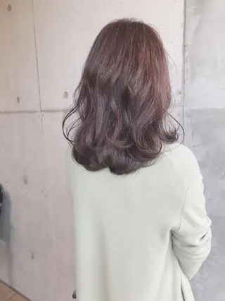 セミロング カラー パーマ 吉田 明弘のヘアスタイル