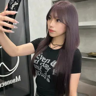 ロング カラー 𝗬𝟮𝗞レイヤー 韓⛓️ハイトーンのヘアスタイル