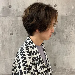 ショート パーマ メンズ NYNY☃️上新庄 ❄️石川瑠青のヘアスタイル