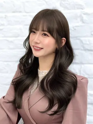 ロング カラー パーマ ヘアアレンジ 韓国ヘア×顔まわり 🇰🇷和知拓郎のヘアスタイル