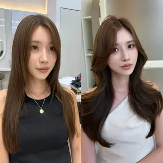 ロング oto🎀×美髪× シースルー前髪🤍のヘアスタイル