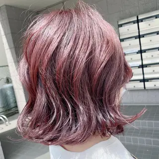 ミディアム カラー ボブ/ハイトーン髪質 改善/越谷✨クラモチのヘアスタイル