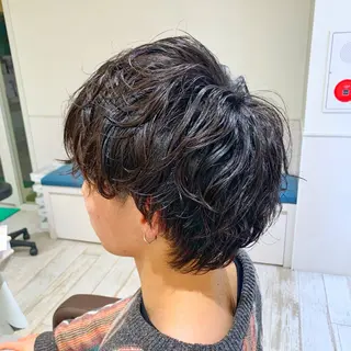 ミディアム パーマ メンズ 店舗指名No.1 吉岡　弘のヘアスタイル