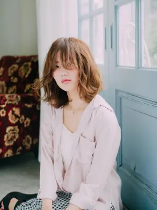 ミディアム カラー パーマ amie所沢駅 プロペ通り店【アミ】のヘアスタイル