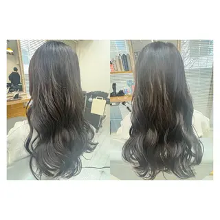 ロング レイヤーカット・ 縮毛矯正 星野のヘアスタイル