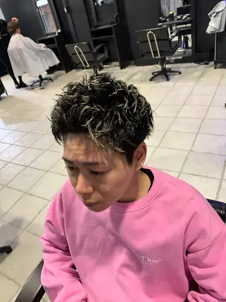 ショート メンズ メンズパーマ/難波/ 心斎橋　室園亮佑のヘアスタイル