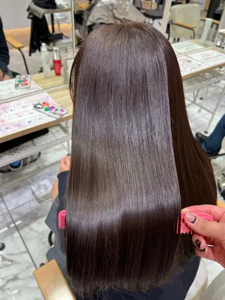 セミロング カラー 酸性ストレート人気 No,1/カスミ🩰のヘアスタイル