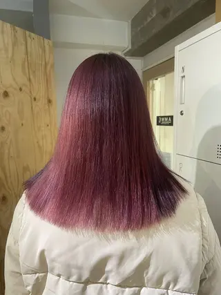 セミロング カラー ふかたさや🫧 艶感✖️透明感カラーのヘアスタイル