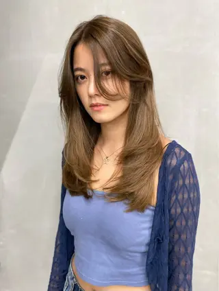 ミディアム カラー レイヤー/柔色 カラー/SAkiのヘアスタイル