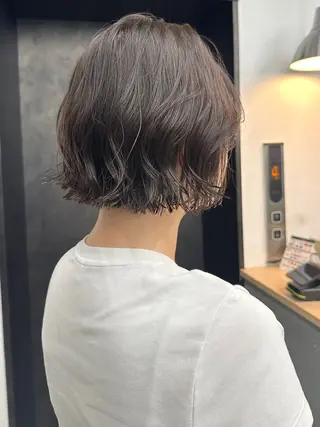 ショート 切りっぱなしボブ/ 小顔ボブNANAのヘアスタイル