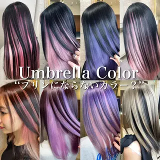 セミロング カラー matiz マティス　表参道所属・💜アンブレラカラー 髪質改善　丸尾】のヘアスタイル