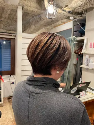 ショート カラー ボブ/縮毛矯正/レイ ヤー♡Natsukiのヘアスタイル