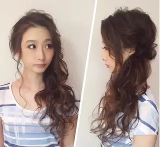 ロング カラー パーマ ヘアアレンジ ネイル マツエク・マツパ backstage.AZ所属・吉川 宙翔のヘアスタイル