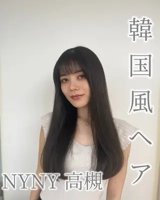 ロング カラー 顔周りレイヤーカット 透明感カラー達冨のヘアスタイル