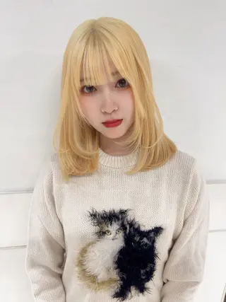 ミディアム りおな/エクステ /ミルクティーカラーのヘアスタイル