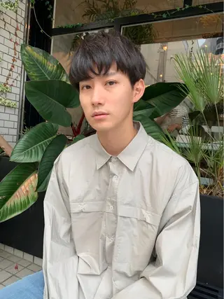 メンズ 柔らかブラウン/顔周 りレイヤー♡ユウシのヘアスタイル