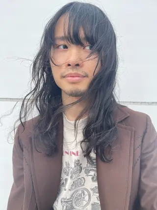 ロング パーマ メンズ アトム/ウルフ パーマ/レイヤーのヘアスタイル