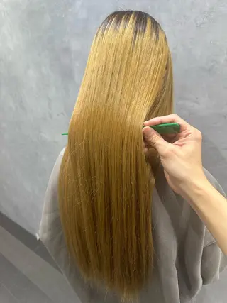 ロング CS made by SHACHU栄店所属・透明感/ブリーチ縮毛 /髪質改善/星野純一のヘアスタイル