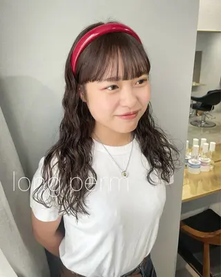 ロング パーマ 【arc】Ruri コテ巻き風パーマのヘアスタイル