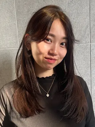 ロング カラー 山崎/ボブ縮毛矯正 レイヤー髪質改善のヘアスタイル