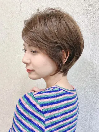 ショート カラー パーマ shiori ❤︎ /透明感カラーのヘアスタイル