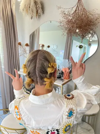 カラー ヘアアレンジ オノ アカネのヘアスタイル