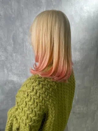 ミディアム カラー ハイトーン/レイヤー /ケアブリーチ石川治のヘアスタイル