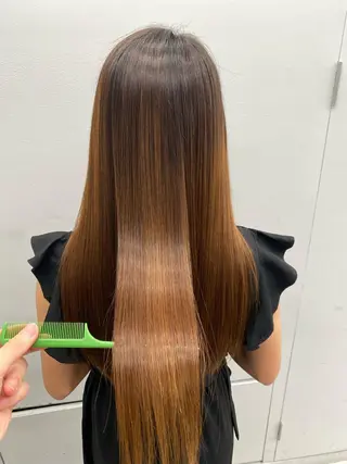 ロング 京都レイヤーカット/ 縮毛矯正/羽柴りくのマツエク・マツパデザイン