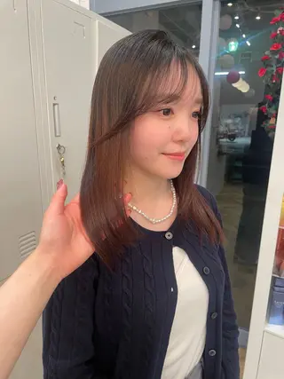 セミロング 似合わせカットカラー 本厚木/ナカノユウのヘアスタイル