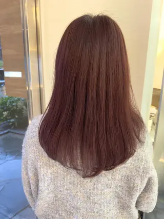 セミロング カラー 韓国/透明感カラー さなのヘアスタイル