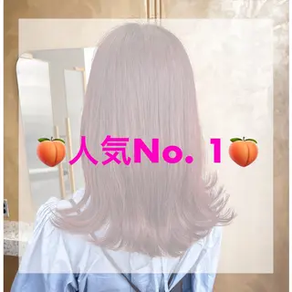セミロング カラー ヘアアレンジ 🥀暖色韓国ヘア💕 保科侑花のヘアスタイル